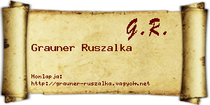 Grauner Ruszalka névjegykártya